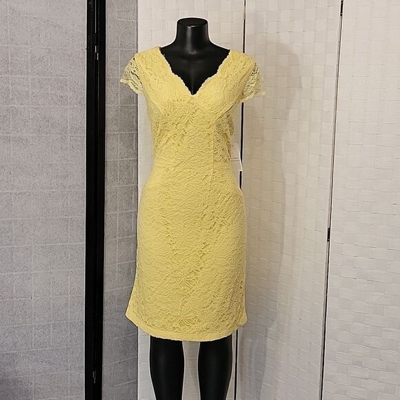 BRAND NEW DONNA RICCO V-NECK WOMEN'S LACE DRESS - Picture 3 of 13